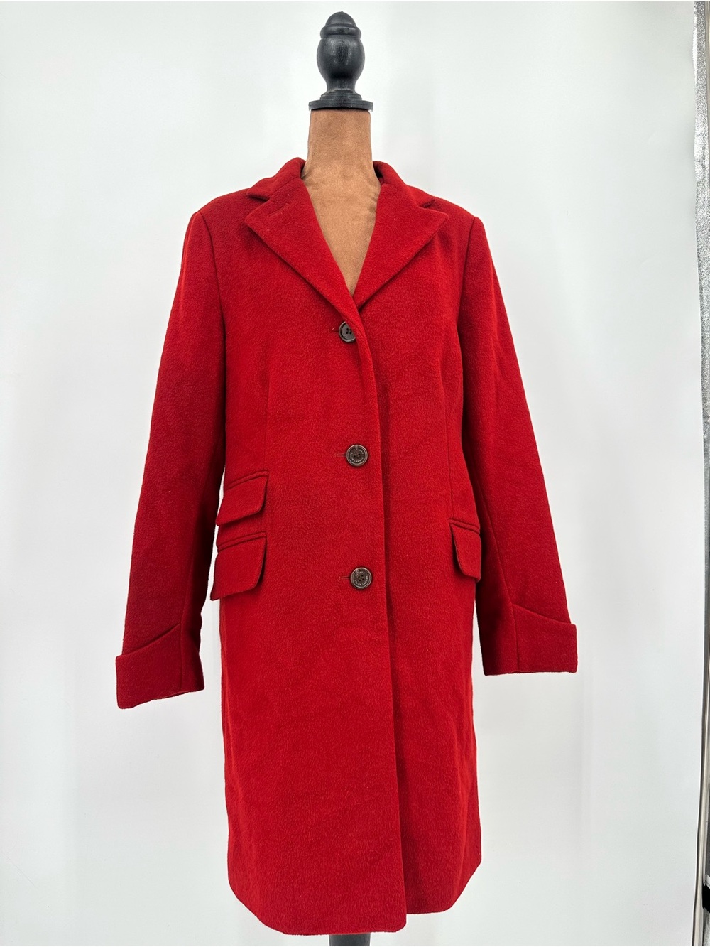 Lauren Ralph Lauren Sienna Red Wool blend Longline Coat 8 Vintage LRL Fall